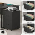 thumbnail image 5 of 71" L Shaped Executive Desk, Reversible Computer Desk with Mobile File Cabinet and Power Outlets, Large Office Desk with Storage Shelves for Home Office, Marble Black, 5 of 8