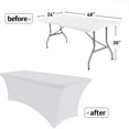 thumbnail image 3 of SUTNEG 4 FT Rectangular Spandex Tablecloth Wrinkle Free for Party DJ Trade Show Banquet Wedding Cocktail, 3 of 5