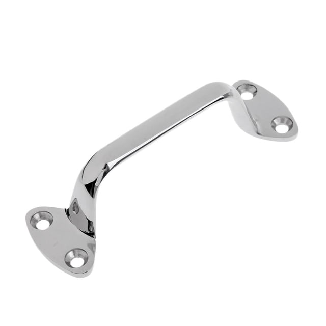 Pasamanos Cola Acero inoxidable 316 6 pulgadas con 4 orificios pulidos para RV plateado
