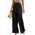 thumbnail image 4 of Women'S Elegant Wrap Front High Waisted Wide Leg Pants Suit Pants Trousers, 4 of 9