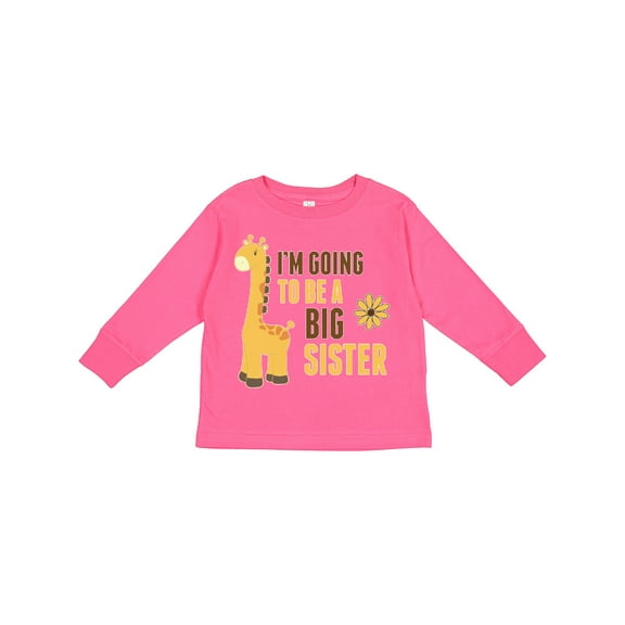 Inktastic I'm Going to Be a Big Sister Giraffe Girls Long Sleeve Toddler T-Shirt