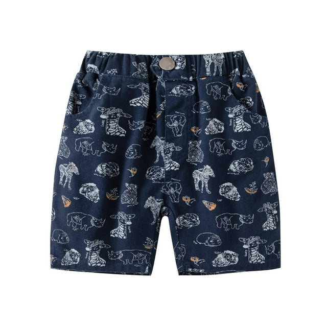Odeerbi 2-8 Años Niños Pantalón Vaquero de Verano Pantalón Vaquero Con Estampado de Dinosaurios Pantalón Vaquero Elástico Informal