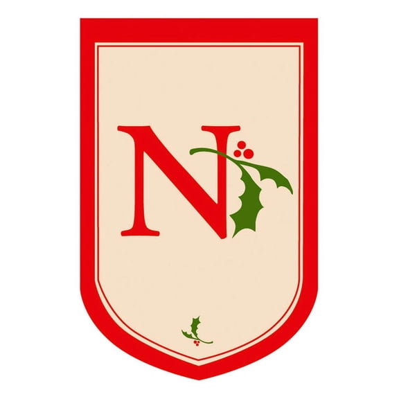 Flag,Applique,House Size Flag,Holiday Monogram N