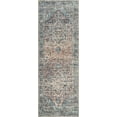 thumbnail image 3 of Bloom Rugs Washable Non-Slip 10 ft Runner - Blue Green / Tangerine Traditional Oriental Runner for Entryway, Hallway, Bathroom, and Kitchen - Exact size: 2'6" x 10', 3 of 9