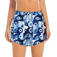 thumbnail image 2 of Balery Evil Eye Pantalones cortos deportivos para mujer con forro y dos bolsillos, elásticos, para entrenamiento, gimnasio, yoga-Large, 2 of 7