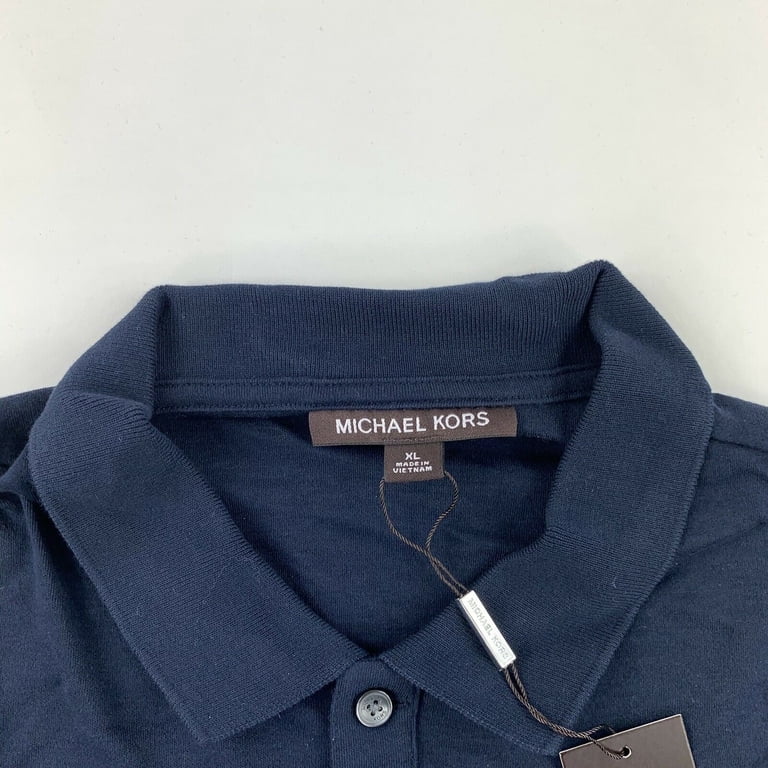Michael Kors Mens Polo Shirt Short Sleeve Casual Collared Top Navy