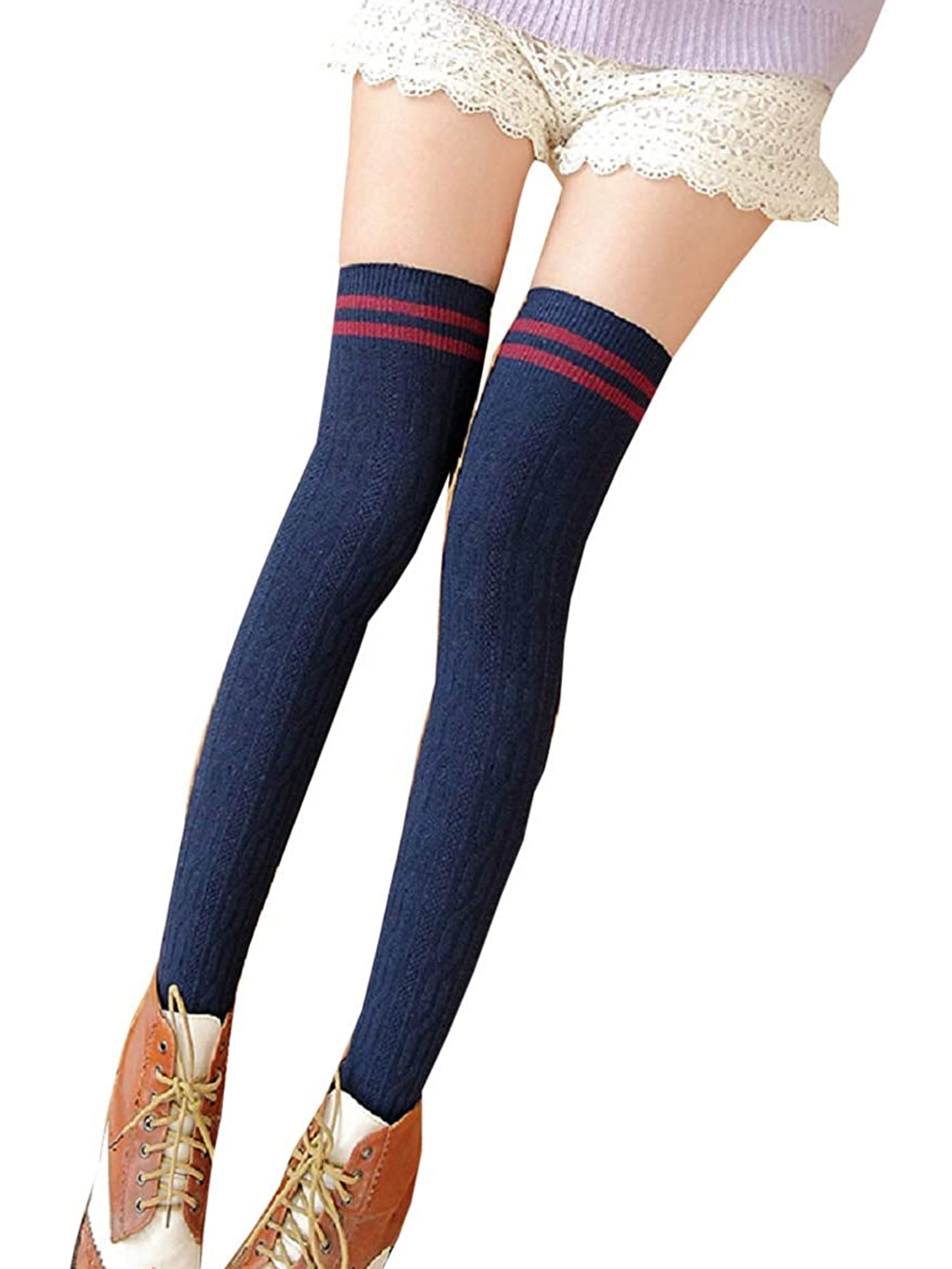 Download Musuos - New Women Knit Cotton Over The Knee Long Socks ...
