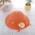 thumbnail image 2 of Generic Baby Kids Girl Summer Floral Flower Straw Visor Sun Hat Beach Hats Straw Kids Sun Protection Hats Boy Easter Gift(One Size,Orange), 2 of 3