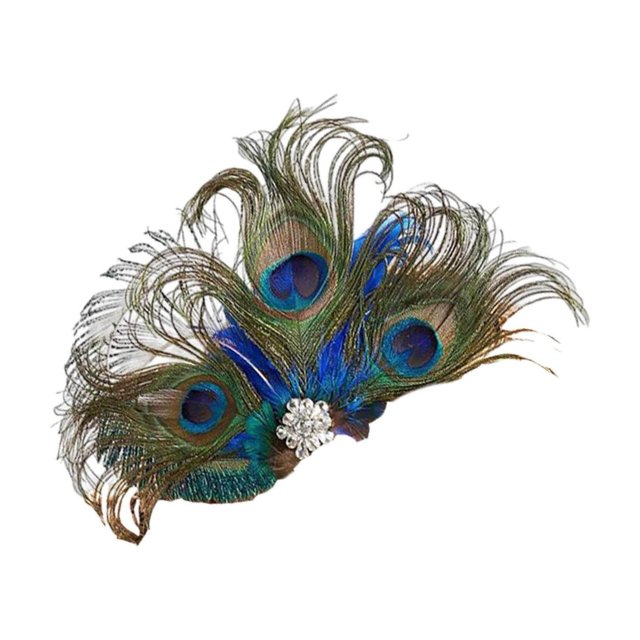 Peacock Feather Hair Clip Fascinator for wedding with Fancy Dress Accessories