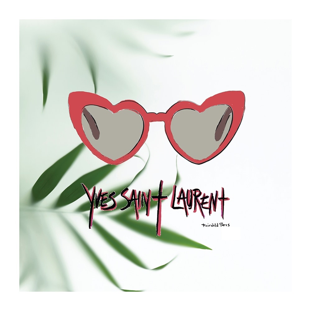 HEART-SHAPED GLAM FASHION SUNGLASSES - 14"x14" Canvas Artwork 16 x 20