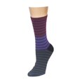 thumbnail image 2 of MeMoi Women's Shaded-Stripes Cotton Blend Fine-Gauge Fashion Crew Sock - Womens - Female, One Size, Black, 2 of 2