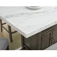 thumbnail image 6 of Steve Silver Grayson White Marble and Driftwood Counter Height Dining Table, 6 of 7