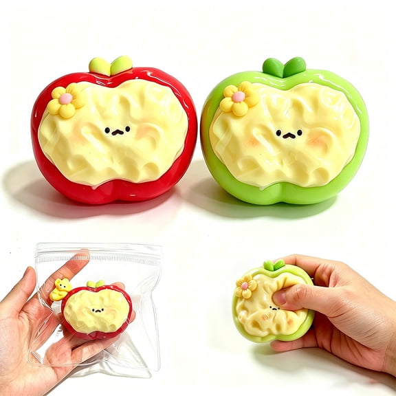 XIANGSUO Hand Squeeze Slow Rebound Simulated Fruit Stress Ball, Red (1 Piece)