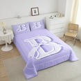 thumbnail image 4 of Feelyou Initial Letter B Comforter Sets Twin Size, Purple Comforters & Duvets, Kawaii Bow-tie Reversible Duvet Insert, Lightweight Room Decorative, 2 Pieces, 4 of 8