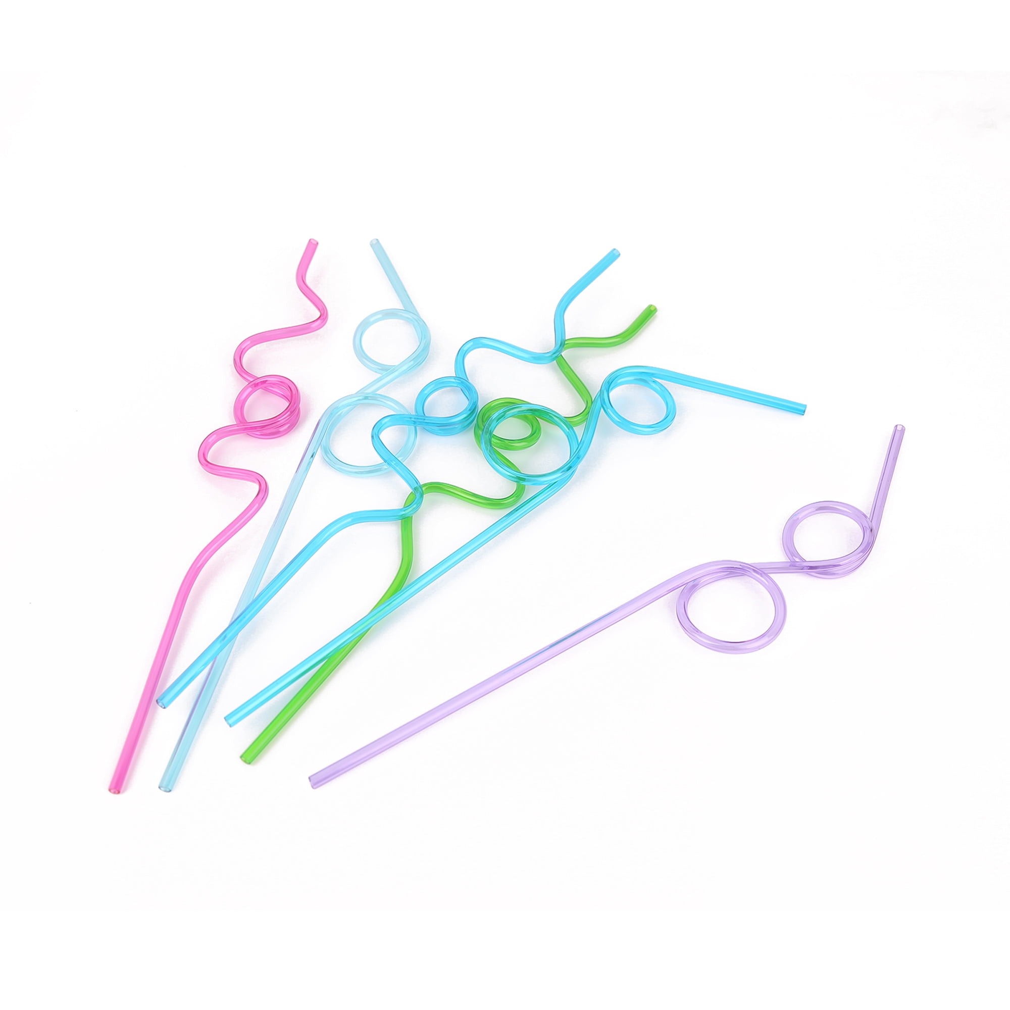 (6 pack) 6 Count Loopy Straws, Assorted Colors, Reusable Plastic Crazy Loop Straws for Birthday Party or Classroom Activities