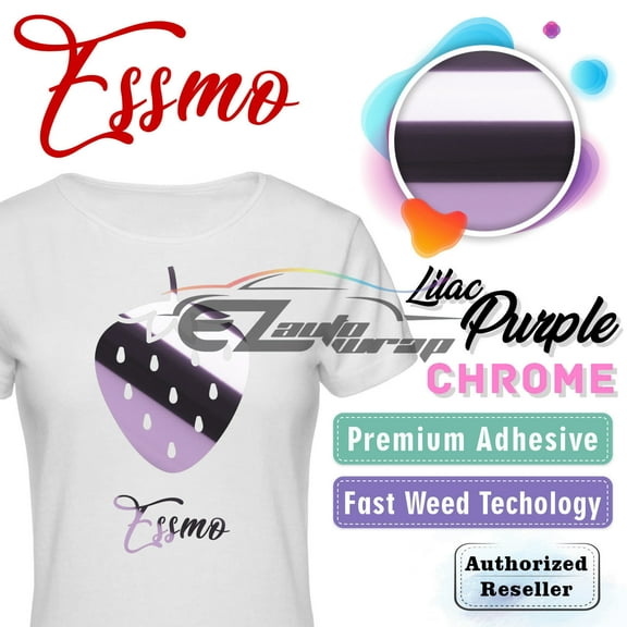 ESSMO Lilac Purple Chrome Heat Transfer Vinyl HTV Sheet T-Shirt 20" Wide Iron On Heat Press 20"x12"