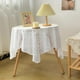 thumbnail image 4 of Mantel con flecos | Mantel de mesa blanco decorativo cuadrado 35.4x35.4 in | Poliéster aspecto lino lavable | Funda de sofá para mesa de comedor | Fiesta de bodas Barbacoa Decoración del hogar |, 4 of 5