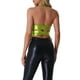thumbnail image 3 of TOP HALTER METÁLICO INSPIRE CHIC PARA MUJERES CON ESCOTE EN V PROFUNDO Y ESPALDA DESCUBIERTA, TOP CROP HOLOGRÁFICO TAMAÑO XS VERDE CLARO, 3 of 6