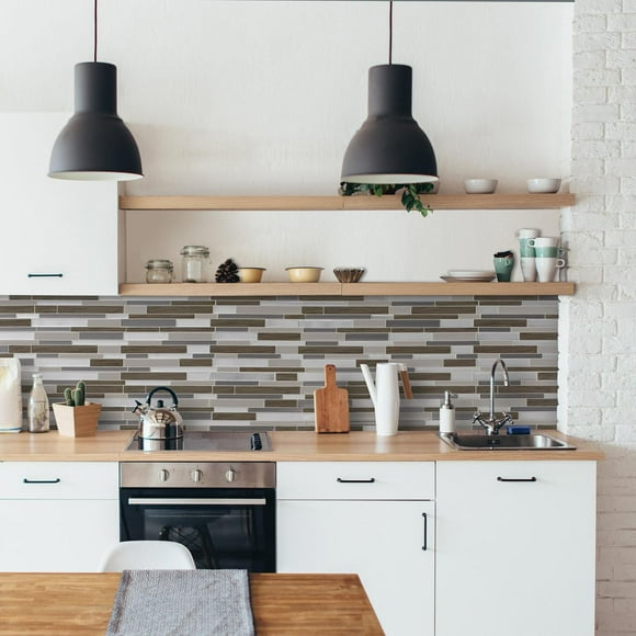 SMART TILES PEEL & STICK BACKSPLASH - MILANO ARGENTO - 4 Pieces 11.55 x 9.63