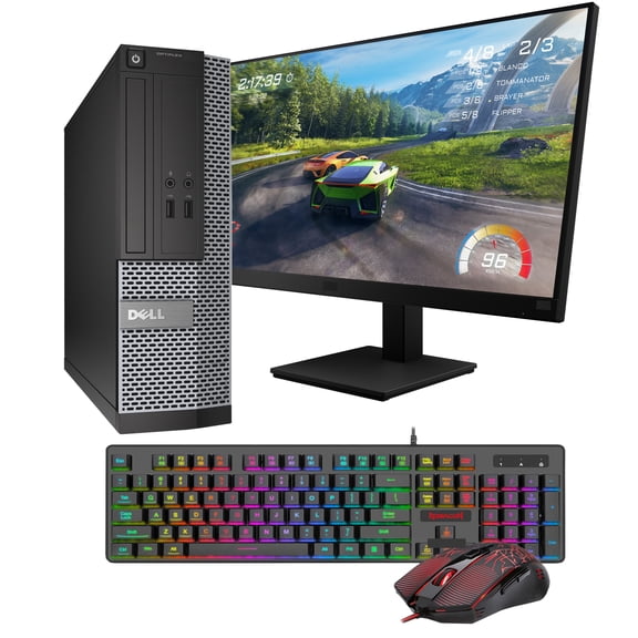 Restored Dell Desktop SFF Computer PC Intel Core i5 4th Gen Processor 16GB Ram 2TB HDD New 32 Inch Monitor NVIDIA GT 1030 DDR5 RGB KB & Mouse Windows 10 (Refurbished)
