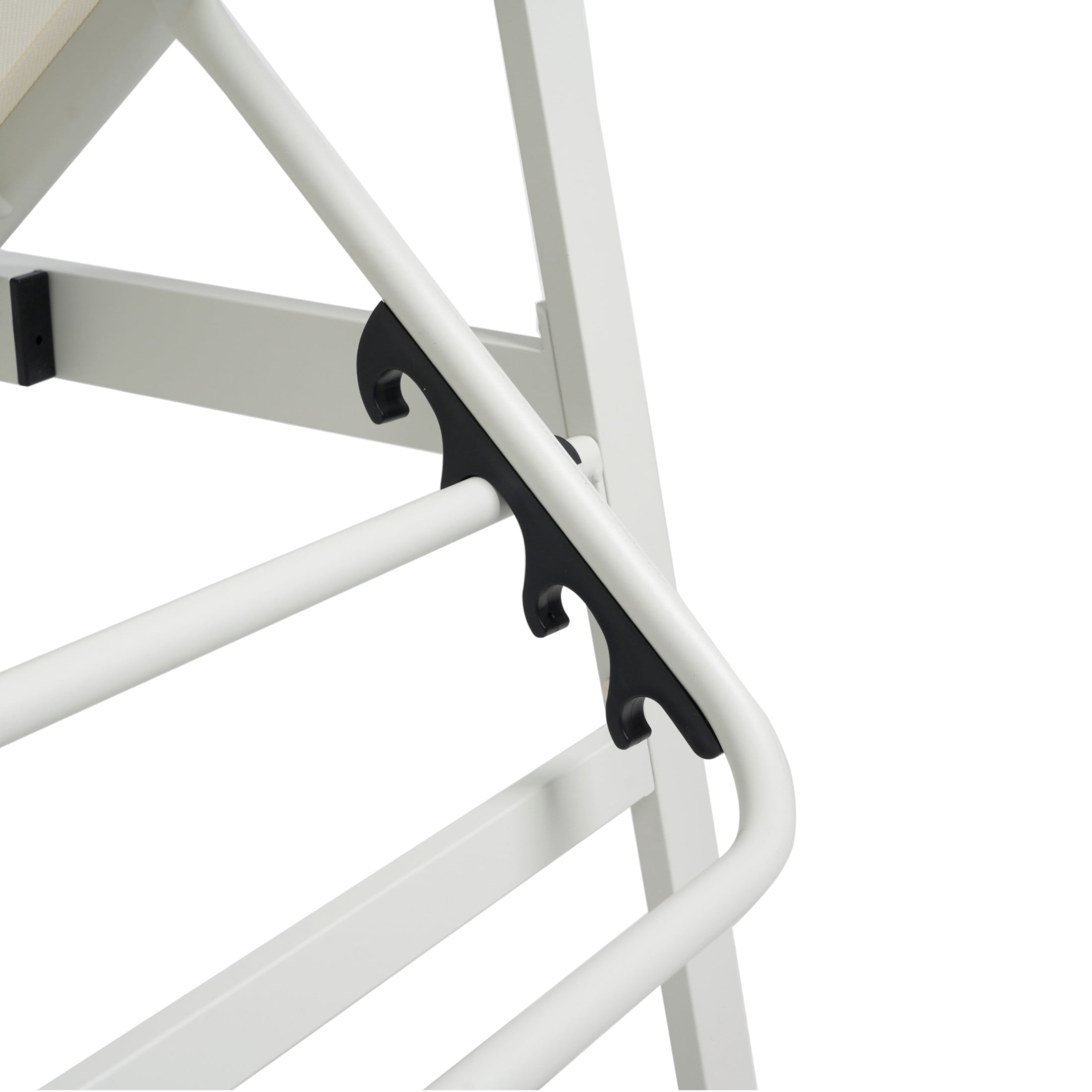 Stylish Outdoor Adjustable Chaise Lounges with Aluminum Frame and Mesh Seating, White+Natural