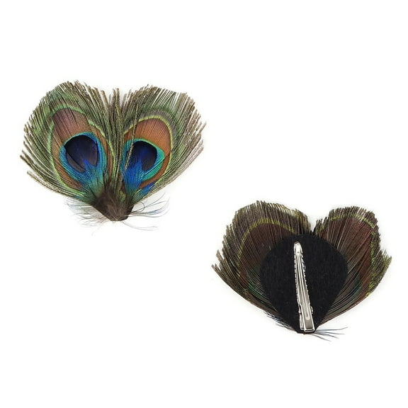 Zucker Feather Products Feather Corsage-Peacock Eye - 2.75" x 2.75" - Natural