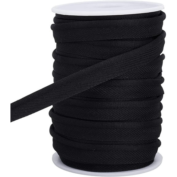 1set 20 Yards Piping Trim with Welting Cord Black Maxi Piping Bias Tape Lip Cord Trim for Webbing Garment Sewing Trimming Upholstery 0.4 Inch Black