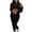 Black, variant on Exercise Sweatsuit Set 3 Piece Outfits for Women Sweatsuit Set Long Sleeve Zipper Hooded Jacket Tank Cropped Tops Sweatpants Track Suit S-83 Beige XXL