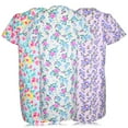thumbnail image 4 of JEFFRICO 3 Pack House Dresses for Women with Pockets - Lightweight Breathable Short Sleeve Muumuu & Nightgowns - Snap Front Housecoat and Dusters for Women, 4 of 4