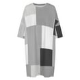 thumbnail image 4 of Geometric Modern Art Gray Black Sleepshirts For Sleeping Travels Loose Sleepdress Pajama Dress Soft Nightdress Sleepwear, 4 of 7