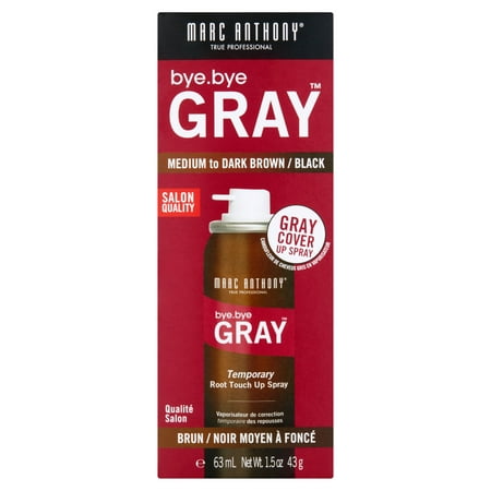 Marc Anthony Bye.Bye Gray Medium to Dark Brown/Black Root Touch Up Spray, 1.5
