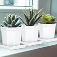 thumbnail image 3 of 5Pcs Square Flower Pot Trays Plastic Catch Excess Water Soil Spills for Flower Pot Tray Indoor Plant, 3 of 5
