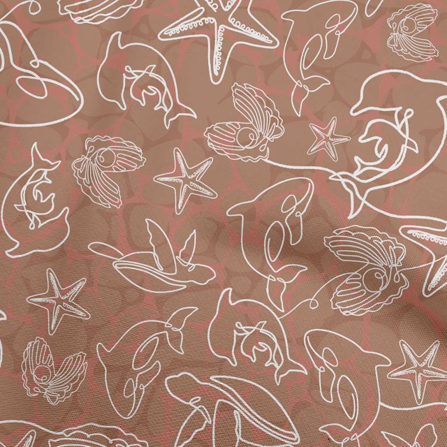 oneOone Tissu Coton Flex Marron2 Matériel de Robe de Mer Tissu Imprimé Tissu au Mètre 40 Pouces de Large