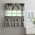 thumbnail image 2 of Kitchen Curtains 24 Inch Short - 3 Panel Set, Rod Pocket Window Curtain with Tropical Palm Tree Sunset Print, 100% Polyester for Boho Kitchen, Beach Room, Easy Wash, 2 of 6