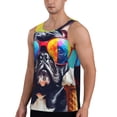 thumbnail image 2 of Logiee Rainbow Bulldog Sunglasses Print Men's Workout Tank Top,Quick Dry Workout Tank Top,Gym Muscle Tee,Fitness Bodybuilding Sleeveless T Shirt-XX-Large, 2 of 7