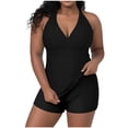 thumbnail image 3 of Bxsruta Women's Plus Size Swimwear Set with Built-In Bralette Top, Adjustable Straps and Split Back Design, 3 of 8