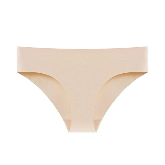 Rohuuque Women's Bikini Bottom Solid Color Pants Low Waist Comfortable Breathable Panties No Show Underwear Cheeky Briefs Beige