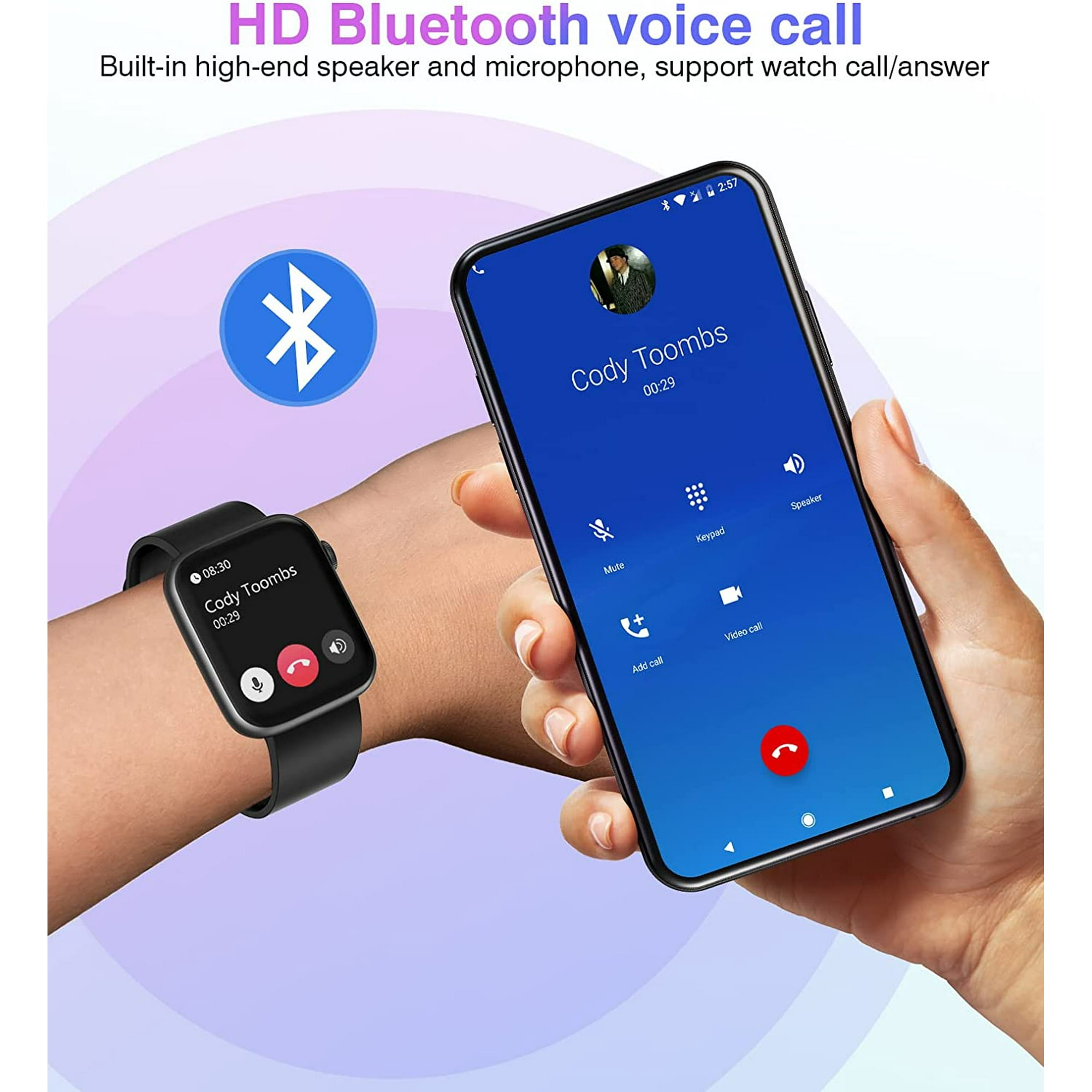 Smart Watch with Bluetooth Call Answer Dail for Men Women 1.9 HD Full Touch Screen Fitness Tracker Smartwatch with Heart Rate Blood Oxygen Blood Pressure Sleep Monitor for Android and iPhone Walmart.c...