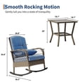 thumbnail image 2 of Outdoor Wicker Rocking Chair, Patio Rattan Rocker Chair with Cushions & Steel Frame, All-Weather Rocking Lawn Wicker Furniture for Garden Backyard Porch, 2 of 7