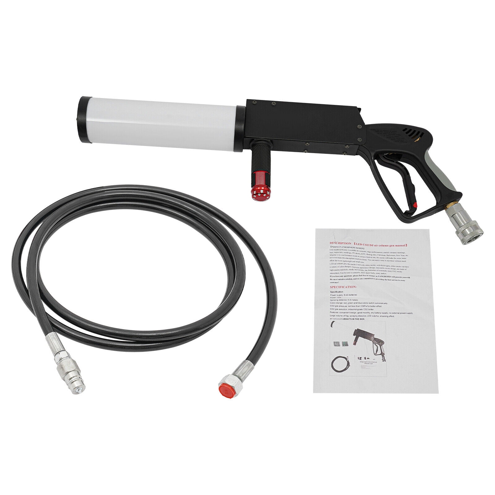 CO2 Handheld Smoke Machine - 16.4-32.8ft Spray Distance, LED Lights, High Pressure, Easy Operation, Portable for Parties, Concerts & Festivals