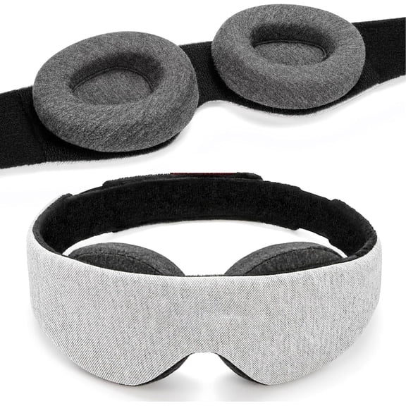 Dry Eye Sleep Mask – 100% Blackout Sleep Goggles for Dry Eyes, Adjustable Hydrating Eye Mask for Sleeping, Soft Silicone Moisture Goggles for Men & Women, Great for Travel, Shift Work