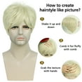 thumbnail image 5 of Phocas Mens Wigs Short Hair Natural Blonde Synthetic Hair Wigs for Man Men Guy Cosplay Anime Party Wigs, 5 of 8