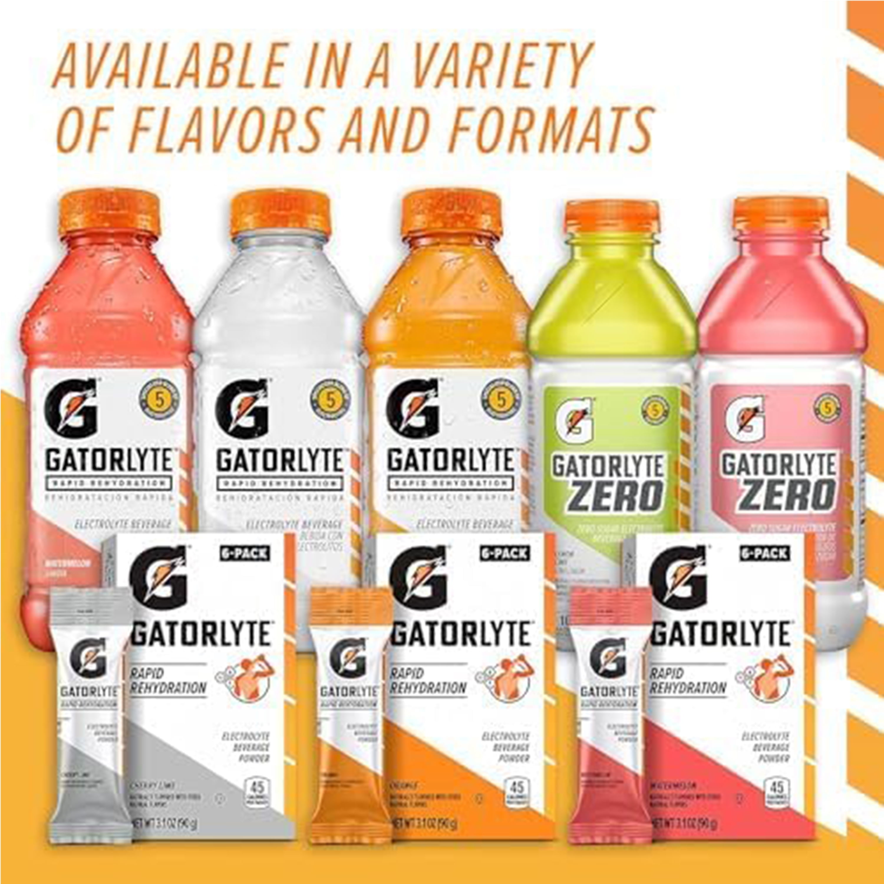 Gatorlyte Zero Electrolyte Beverage Variety Pack, 20 fl oz, 12 Pack Bottles