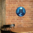 thumbnail image 6 of Vintage Wall Decor Blue Moon Castle Wall Plaque Sign Round Metal Tin Sign Round Welcome Door Hanging, Suitable for Home Garden Kitchen Bar Cafe Restaurant Garage Wall Decor 8x8 Inch, 6 of 8
