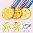 thumbnail image 4 of Unique Bargains 100 Pieces Plastic Winner Award Metals 1.5 Inch Small Gold Medals for Award with Neck Ribbon, 4 of 7