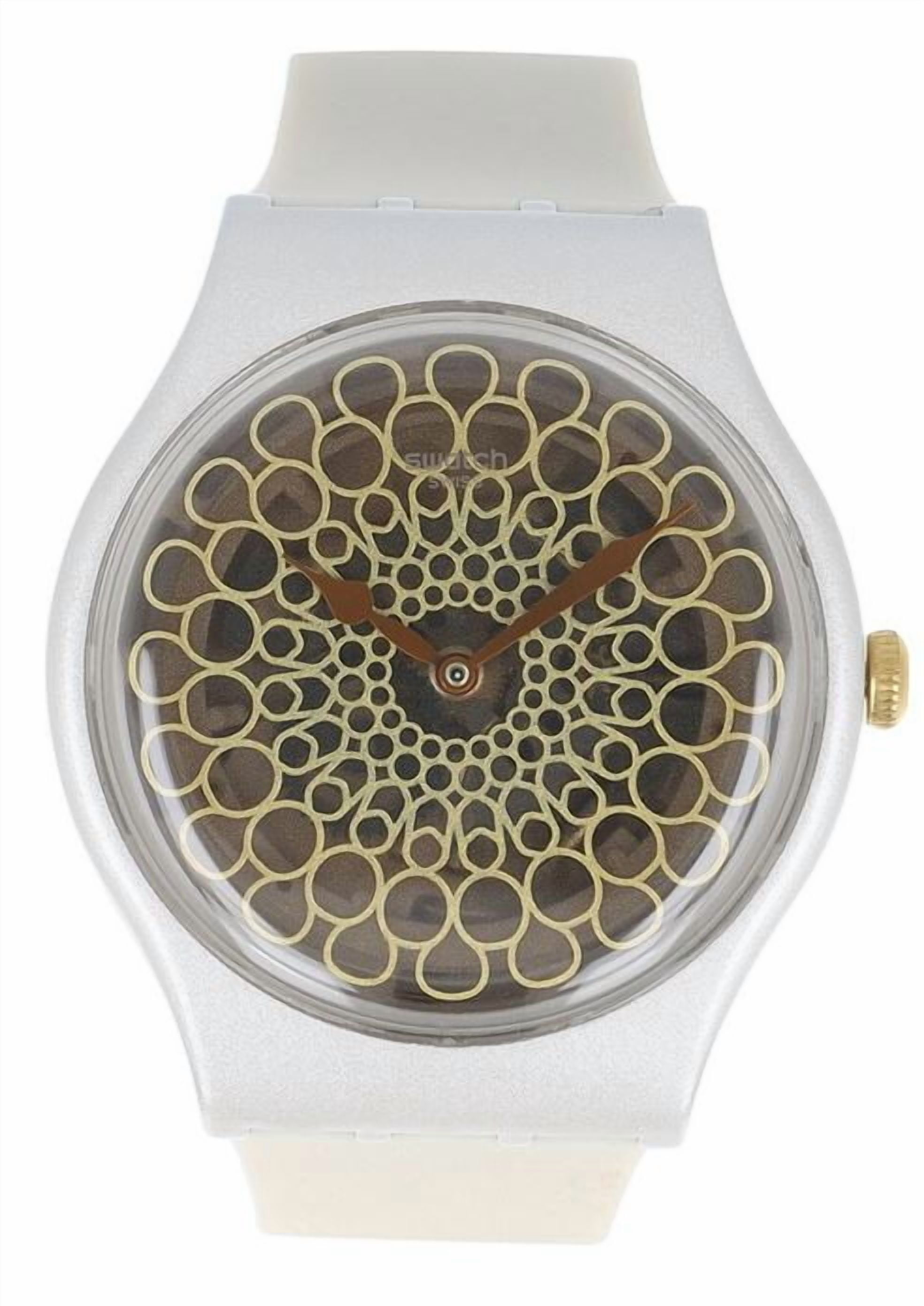 Swatch Skinsnow White Silicone Skin Unisex Watch SVUW101