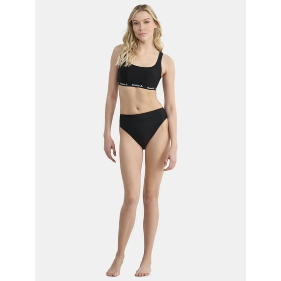 Reebok Women's Logo Bralette Swim Top with UPF 50+, Sizes XS-XXL