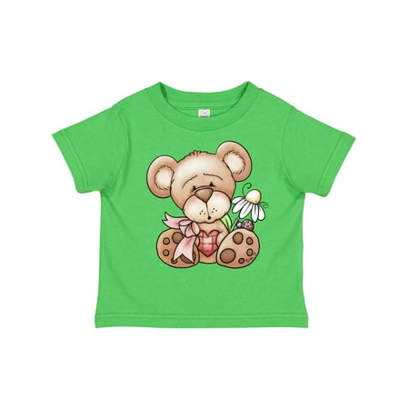 

Inktastic Teddy Bear Ladybug Daisy Flower Gift Toddler Toddler Girl T-Shirt