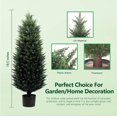 thumbnail image 2 of Artificial Topiary Tree 2-Set - Beautiful Realistic Faux Cedar Pines, 4 Feet Tall, UV Protection for Longer Life, Durable 6" Wide Heavy Duty Pots for Outdoor & Indoor Decor, 2 of 4