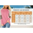 thumbnail image 3 of TEMOFON Women Long Sleeve Shirts Fall Round Neck Sweatshirts Trendy Striped Color Block Pink Cute Tunic Tops Loose Fit Blouses for Women, 3 of 5